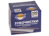 Зубочистки бамбуковые, инд. бум. упак., 500шт/уп, AVIORA, 401-486
