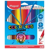 Карандаши 24 цвета MAPED "Color Pep's", трехгранные, заточенные, 181989