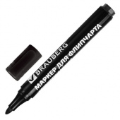 Маркер для флипчарта черный 2,5мм, BRAUBERG, не пропитывающий, 151253