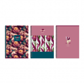 Тетрадь 96л. А4, клетка, гребень, BG "Flower story", ассорти