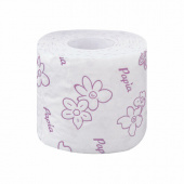 Туалетная бумага на втулке (Т4) Papia "Балийский цветок" 3-сл., 16,8м, 12шт/уп., 112050