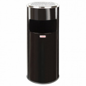 Урна металлическая 27л LAIMA PROF., с пепельницей, черная, 606300