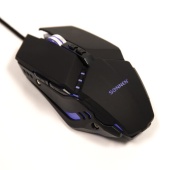 Мышь проводная игровая SONNEN Z5, металл/пластик, 7 кнопок, 800-3200 dpi, RGB черная, 513521