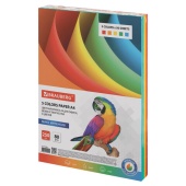 Бумага офисная цветная А4, 250л, интенсив, 5 цветов, 80г/м, BRAUBERG, 112464