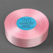 Лента 25мм*33м (± 2м) Розовая, атласная /18/