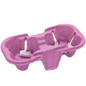 Держатели для 2-х стаканов 193*108*42мм, розовый, пульперкартон /150/ 66 443