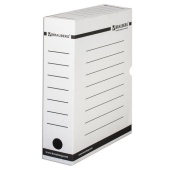 Короб архивный BRAUBERG 75мм, белый, с клапаном, микрогофрокартон, до 700л, 121485