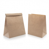 Пакет бумажный с прямоугольным дном крафтовый, 220×120×290 мм