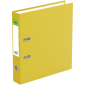 Регистратор СТАММ "Стандарт" 50мм, бумвинил, с карманом на корешке, желтый, 372923