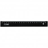 Линейка 20см СТАММ, пластик, черная, 064272