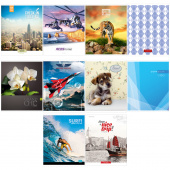 Тетрадь 96л. А5, клетка, скрепка, ArtSpace "Микс. Ассорти" (эконом), ассорти 10 видов, 275350