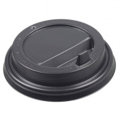Крышка ПС 80 д/стакана 200-250мл, 100шт/упак, черная с КЛАПАНОМ, Формация, 606203