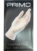 Перчатки виниловые прозрачные, M, 50 пар/упак, Primo ZHP Vinyl