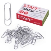 Скрепки STAFF 28мм, 100шт, металлические, 220012