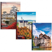 Тетрадь 96л. А4, клетка, скрепка, BRAUBERG "Замки", ассорти 3 вида, 403070