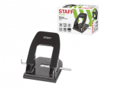 Дырокол STAFF до 30 листов, металлический, черный, 224650