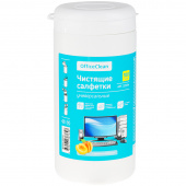 Салфетки чистящие OfficeClean универсальные, с аром. абрикоса, 100шт/туба, 325154