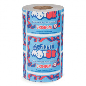 Полотенца рулонные бытовые ДОБРЫЙ МОТОК, 28м, эконом, 1-сл., серый /24/ 123108