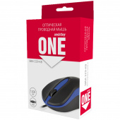Мышь проводная Smartbuy ONE 329, USB, черный, синий, 2btn+Roll, 226318