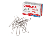 Скрепки ОФИСМАГ 25мм, 100шт, треугольные, никелированные, 270441