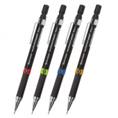 Карандаш автоматический 0,5мм BRAUBERG "Ring", черный, резиновый держатель, ластик, 181418