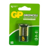 Батарейка тип КРОНА (20R8H, 6LF22) GP (Джи-Пи) Greencell, 9V, солевые, блистер /10/