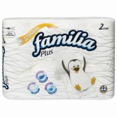 Туалетная бумага на втулке (Т4) Familia Plus 2-сл., 20,4м, 12шт/уп., 112053