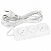Удлинитель Р16-010, 3 розетки, без заземления, 6А, 5м, белый, 512614