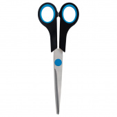 Ножницы 170мм OfficeSpace, черные, синие резиновые вставки, 264902