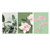 Тетрадь 80л. А4, клетка, скрепка, BG "Flora", матовая ламинация