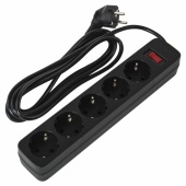 Сетевой фильтр SONNEN SPB-305, 5 розеток, 3 м, черный, 513657