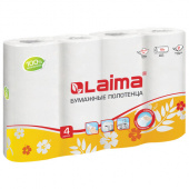 Полотенца рулонные бытовые LAIMA белые (18м) 2-сл., 4шт/уп, /6/ 128725