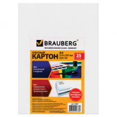 Картон белый А4, BRAUBERG, 25листов, мелованный, 124021