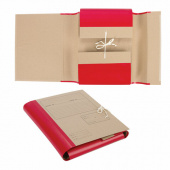 Папка архивная с завязками (4 х/б), А4, 80мм, крафт, корешок-бумвинил, 123203