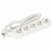Удлинитель SONNEN U-153G, 5 розеток, c заземлением, 10 А, 3 м, 511436