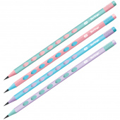 Карандаш чернографитный с ластиком, HB, дерево, трехгранный, Berlingo "Haze", корпус ассорти, 338531