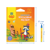 Мелки восковые 24 цвета Мульти-Пульти, утолщенные, круглые, 239187