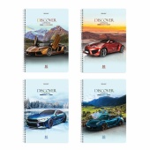 Тетрадь 80л. А4, клетка, гребень, BRAUBERG "Discover", ассорти 4 вида, 404050