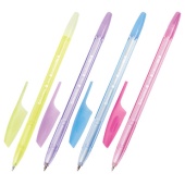 Ручка шариковая синяя BRAUBERG "Х-333 PASTEL", линия письма 0,35 мм, 142830