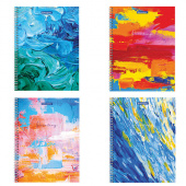 Тетрадь 120л. А4, клетка, гребень, BRAUBERG "Painting", ассорти 4 вида, 404072