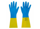 Перчатки КЩС, р-р XL (10-10,5), синие/желтые RABBITEX, 701116