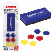 Набор для доски BRAUBERG (магнитно-маркерной) стиратель + магниты 30мм* 6шт, 231158
