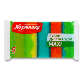Губка д/посуды Хозяюшка MAXI, 5шт/упак, 76980