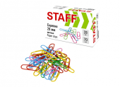 Скрепки STAFF 28мм, 70шт, стальные, цветные, 271708