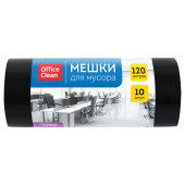 Мус. мешок 120л ПВД, черный, 70*110см, 40мкм, 10шт/рул, прочные, черные, OfficeClean /20/ 355032