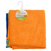 Салфетка микрофибра 25*25см, 4шт/упак, 180г/м2, без инд. упак, ЛЮБАША, 603936