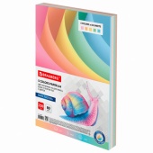 Бумага офисная цветная А4, 250л, пастель, 5 цветов, 80г/м, BRAUBERG, 112463