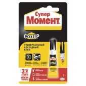 Клей моментальный Супер-Момент, 3г, единичный блистер, 131265