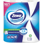 Полотенца рулонные бытовые ZEWA, 2шт/уп, белые, 2-сл., (2*14 м), 122817