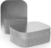 Форма алюм, прямоуг, 1040мл, L-край КРЫШКА картон-мет., 100шт/упак СтП, 4840